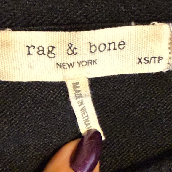 Rag & Bone Black Long Sleeve Lightweight Crew Neck Top XS - Picture 3 of 4